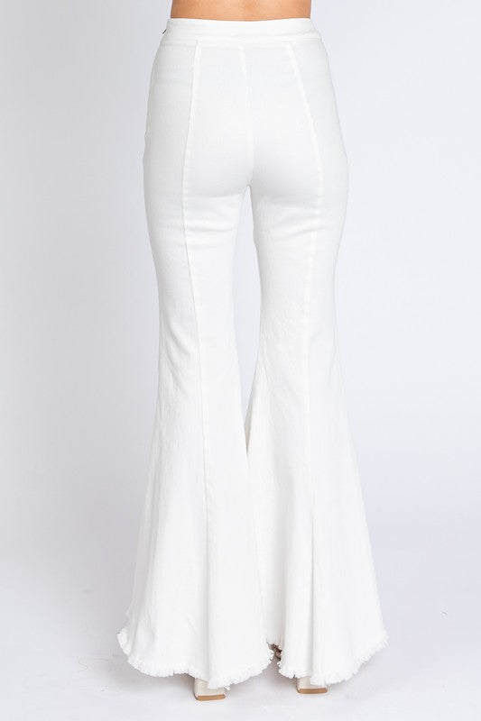 Stretch Denim Pintuck Pleated Jeans-2 Colors