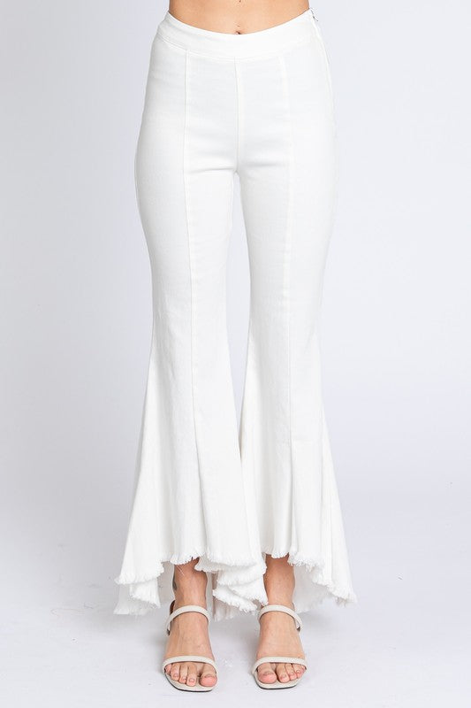 Stretch Denim Pintuck Pleated Jeans-2 Colors