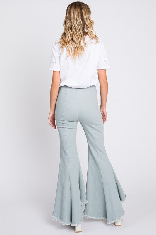 Stretch Denim Pintuck Pleated Jeans-2 Colors