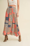 Bradyn Patchwork Print Skirt- 2 Colors