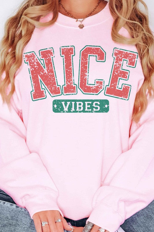 NICE VIBES CHRISTMAS OVERSIZED SWEATSHIRT-4 COLORS