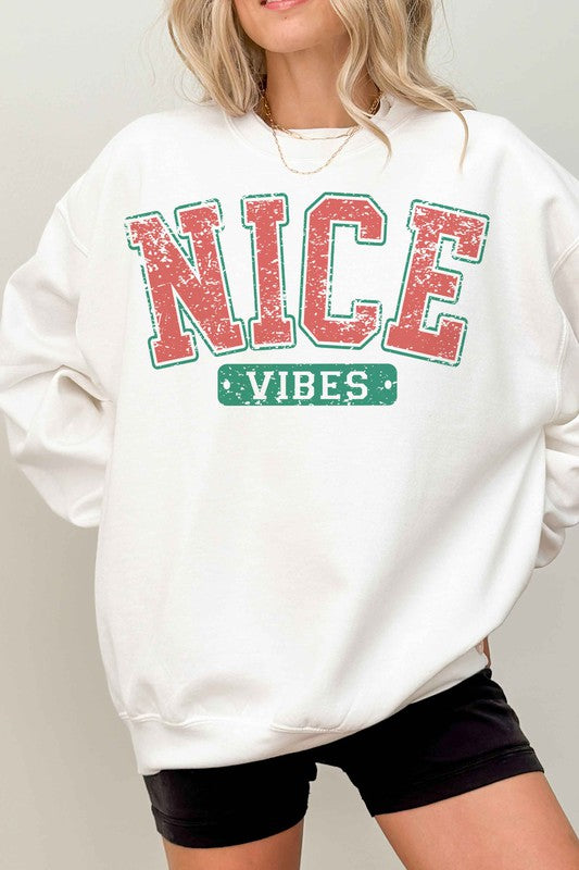 NICE VIBES CHRISTMAS OVERSIZED SWEATSHIRT-4 COLORS