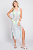 Crochet Beach Striped Cover-Up Dress