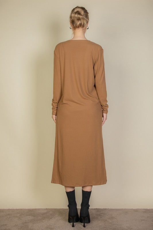 Ribbed Cardigan & Cami Midi Bodycon Dress- 14 Colors
