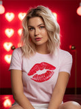Plus Size Graphic Red Lips Graphic Tee- 6 Colors