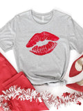 Plus Size Graphic Red Lips Graphic Tee- 6 Colors