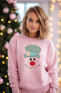 Plus Size Frosty Graphic Sweatshirt- Pink or White