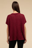 Dolman Short Sleeve Jacquard Sweater Top- 3 Colors