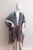 Paisley Print Open Front Kimono w/ Cinched Arms-3 Colors