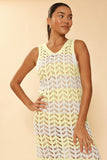 Open Knit Color Block Cover Up