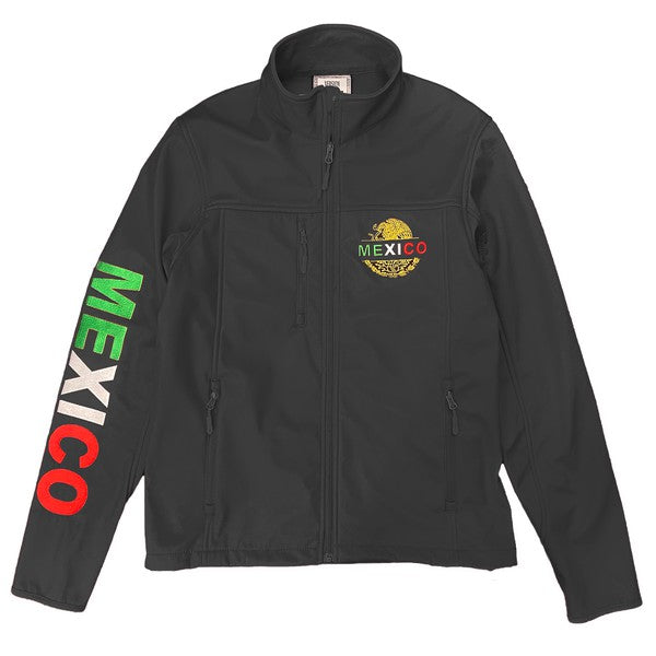 Men's Mexico Embroidered Soft Shell Water Repellent Jacket-4 Colors
