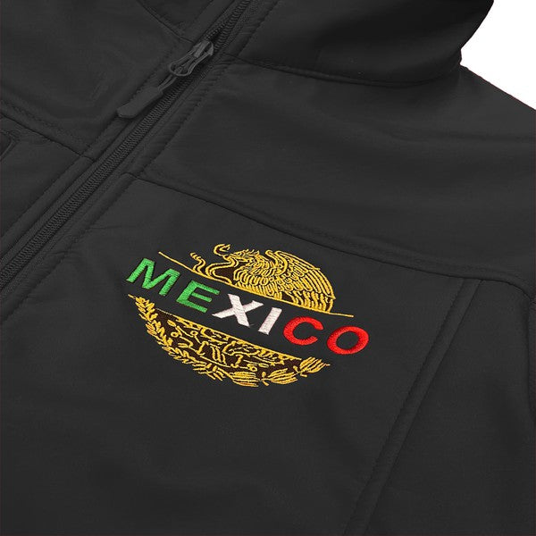 Men's Mexico Embroidered Soft Shell Water Repellent Jacket-4 Colors