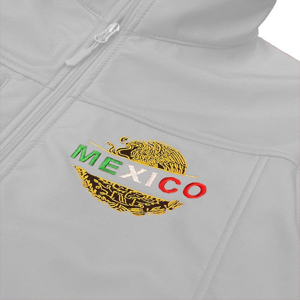 Men's Mexico Embroidered Soft Shell Water Repellent Jacket-4 Colors
