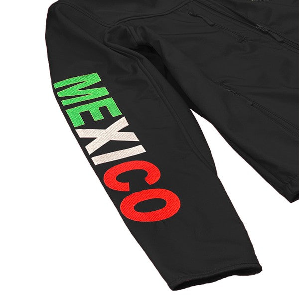 Men's Mexico Embroidered Soft Shell Water Repellent Jacket-4 Colors