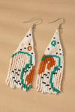 Seed Bead Abstract Pattern Boho Statement Earrings