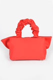 Crinkle Handle Large Bow Tie Clutch Bag-4 Colors
