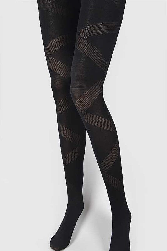 Ribbon Wrapped Opaque Premium Tights