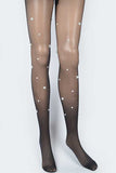 Pearl Accent Fashion Sheer Stocking