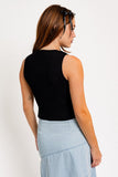 Satin Bow Detail Sleeveless Sweater Top- 4 Colors
