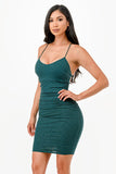 Glittered Back Lace Dress- 12 Colors