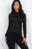 Mock Neck Solid Long Sleeve Top-9 Colors