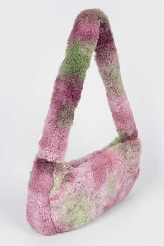 Woodstock Tie Dyed Soft Plush Shoulder Bag- 3 Colors