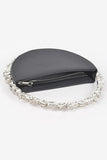 Crystal Handle Metallic Circle Clutch-2 Colors