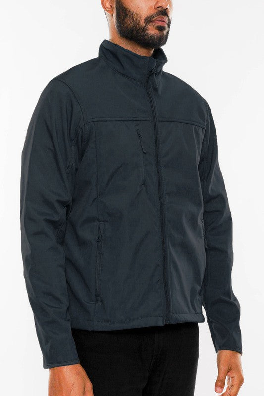Mens Solid Soft Shell Storm Tech Jacket Coat-5 Colors