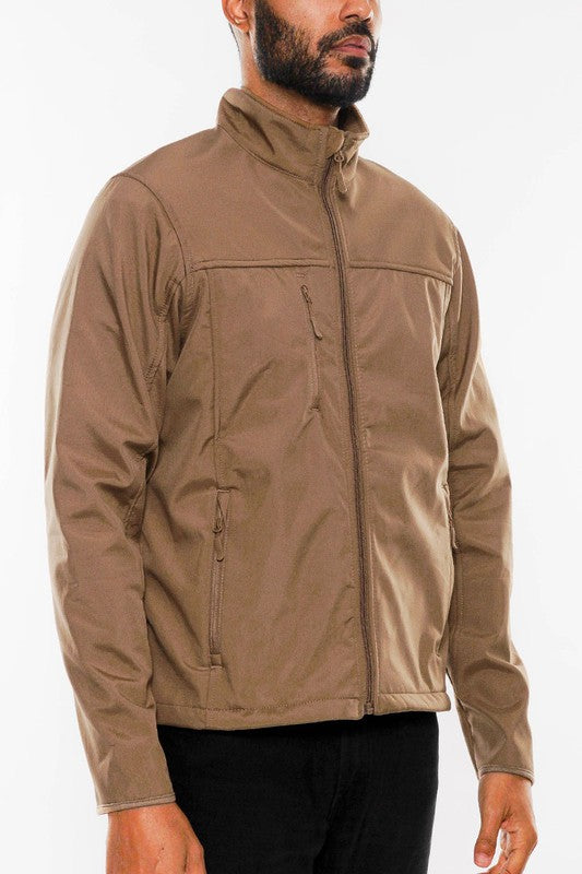 Mens Solid Soft Shell Storm Tech Jacket Coat-5 Colors