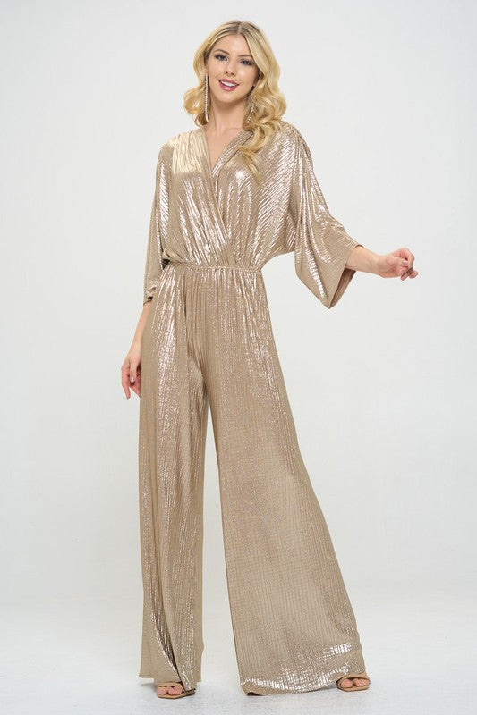 Renee C Kimono Sleeve Wide Leg Jumpsuit