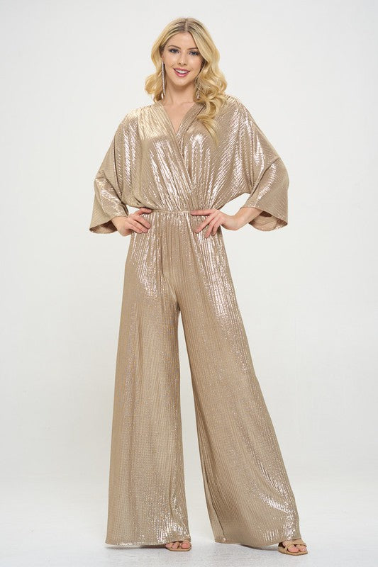 Renee C Kimono Sleeve Wide Leg Jumpsuit