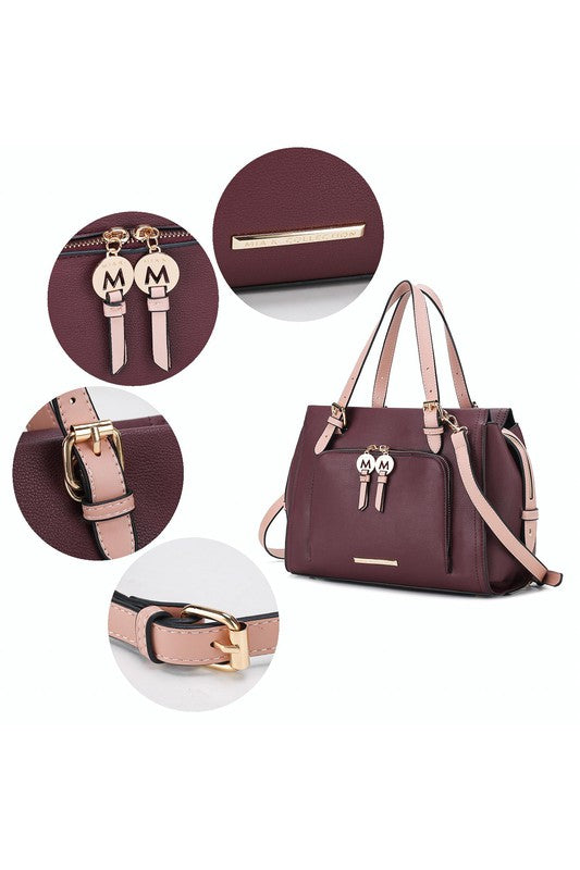 MKF Elise Color-block Satchel Bag by Mia K-14 Colors