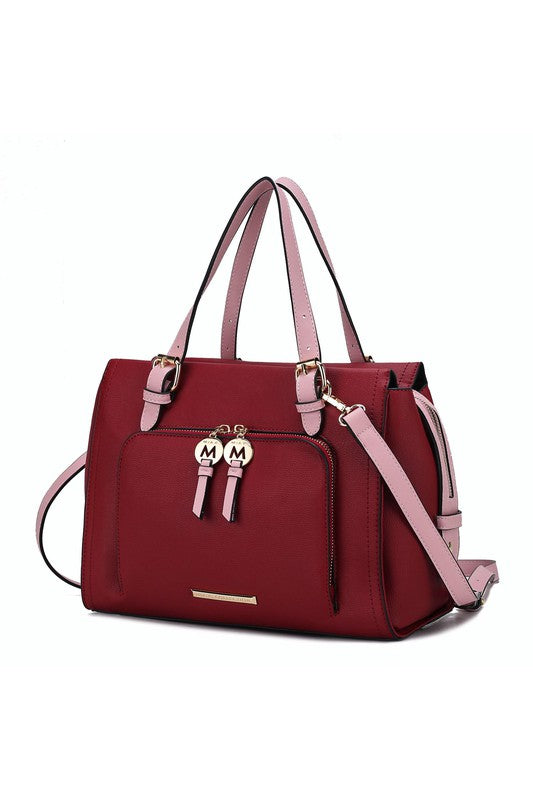 MKF Elise Color-block Satchel Bag by Mia K-14 Colors