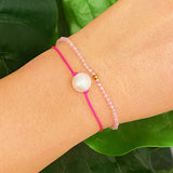 Genuine Pearl Color Dream Bracelet Set Of 2- 3 Colors