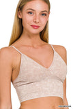 Washed Ribbed Bra Padded Tank Top-5 Colors