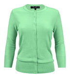 Crewneck Button Down Knit Cardigan Sweater-21  Colors