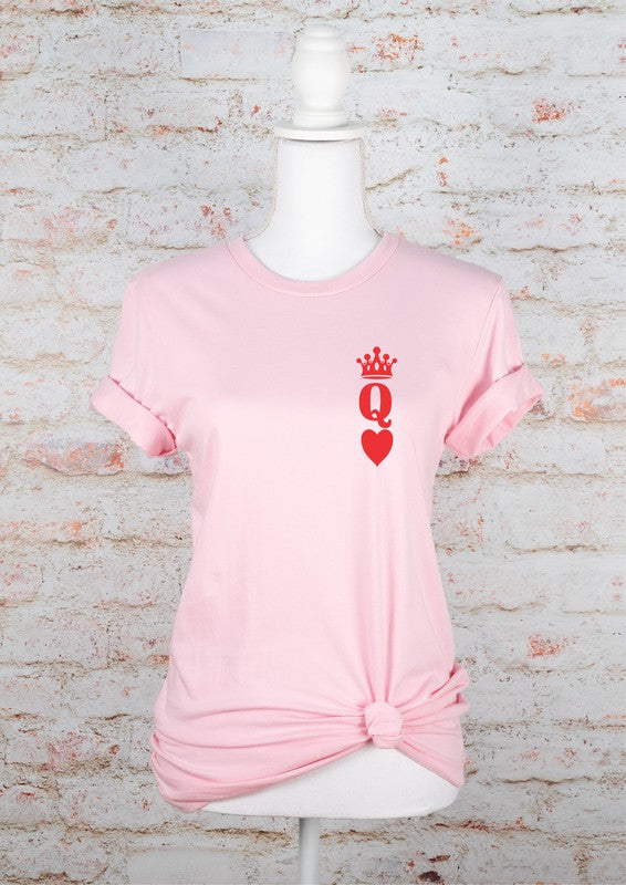 Queen of Hearts Valentine Graphic Tee-8 Colors