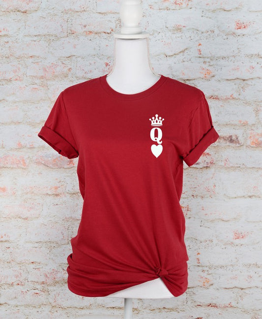 Plus Size Queen of Hearts Valentine Graphic Tee-8 Colors