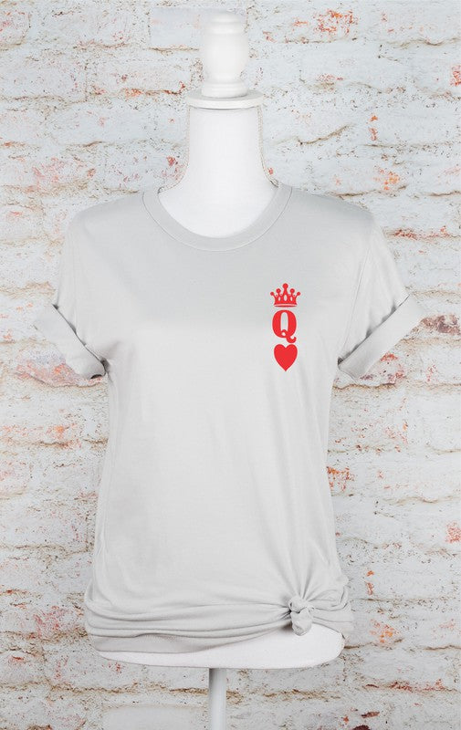Plus Size Queen of Hearts Valentine Graphic Tee-8 Colors