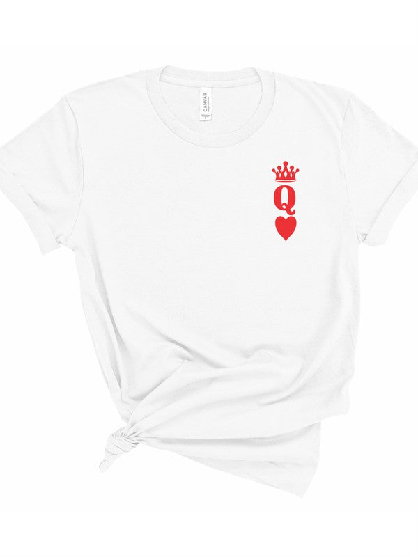 Plus Size Queen of Hearts Valentine Graphic Tee-8 Colors