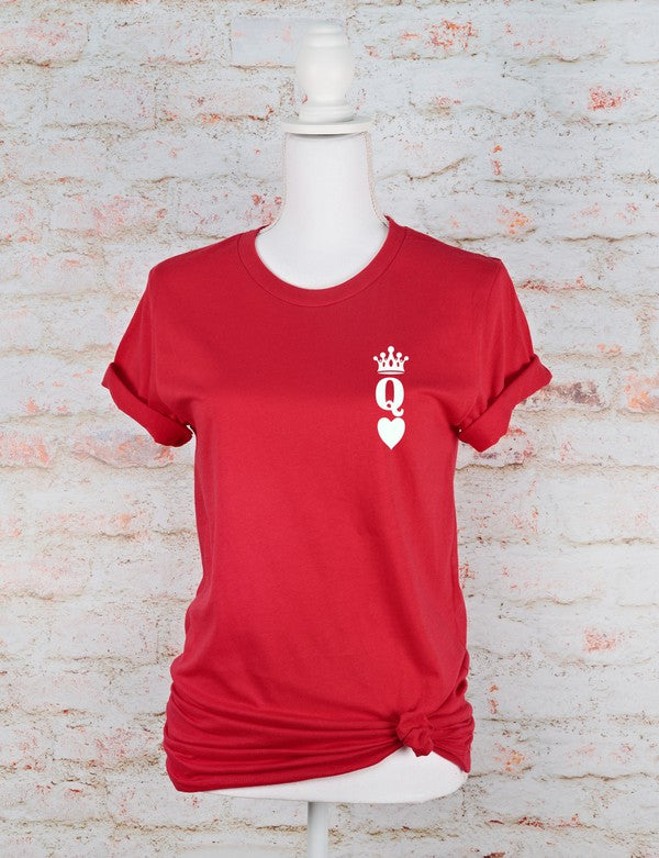 Plus Size Queen of Hearts Valentine Graphic Tee-8 Colors