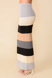 Vibrant Color Multi Striped Color Block Knit Skirt- 4 Colors