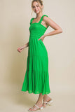 Smocked Bodice Maxi Dress-3 Colors