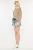 Kan Can USA Low Rise WB Detail Button Down Shorts Jeans