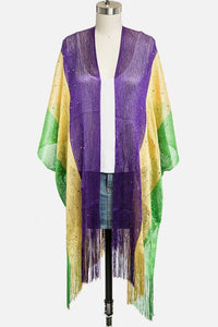 Mardi Gras Glitter Lurex Silky Kimono Cardigan