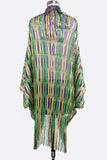 Mardi Gras Fringe Lapel Collar Kimono Cardigan