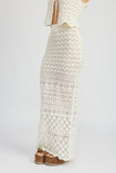 FITTED CROCHET MAXI SKIRT WITH SLIT-2 COLORS