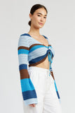 STRIPED CROCHET RUCHED TOP-2 COLORS