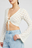CROCHET BELL SLEEVE TOP WITH FRONT O RING
