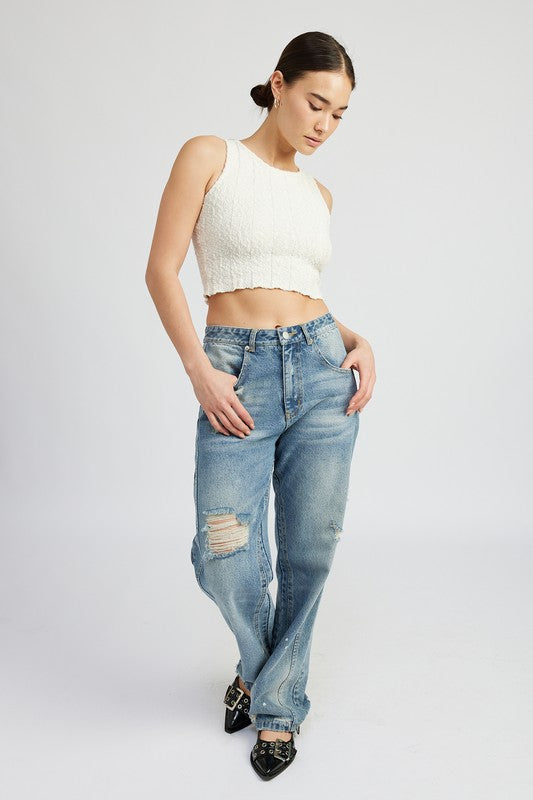 RIB CROPPED TANK TOP-2 COLORS